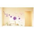 Purple  Flowers, Purple Butterflies Wall Sticker